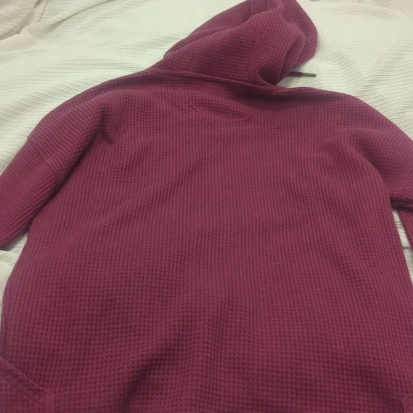 Carhartt Women's en's Waffle Knit Hoodie Mauve Rosey Pink - Picture 4 of 7